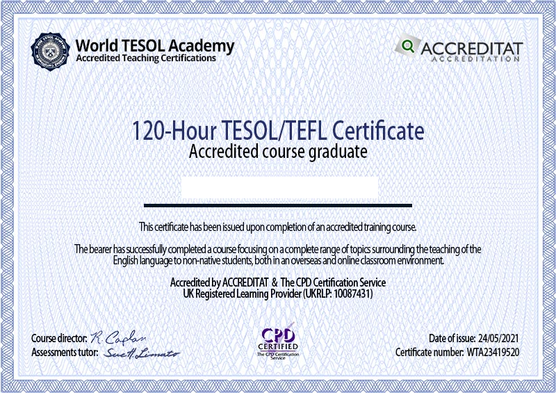 The word "tesol" in bold white lowercase letters with a globe icon integrated into the letter "o," set against a dark blue world map background.